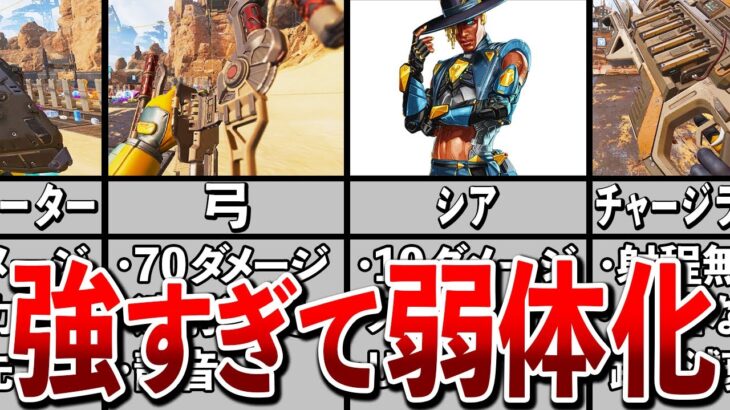 【Apex歴史】強すぎて即弱体化された武器&キャラ