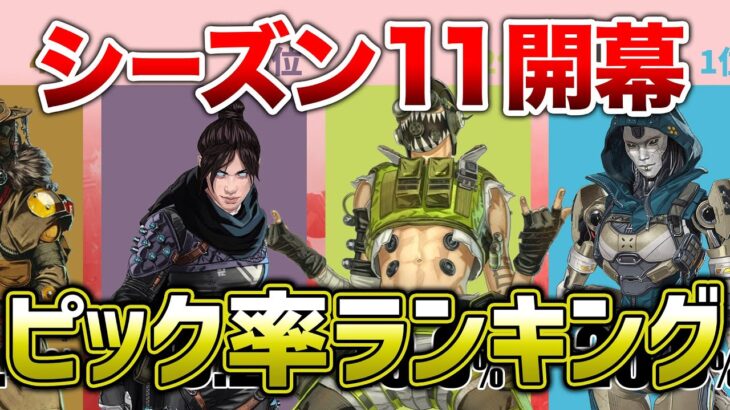 【APEX LEGENDS】シーズン11　ピック率ランキング！！【エーペックスレジェンズ】