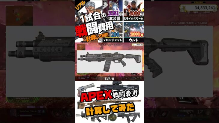 APEXに使用されている銃　〇〇円なの知っとん？#short