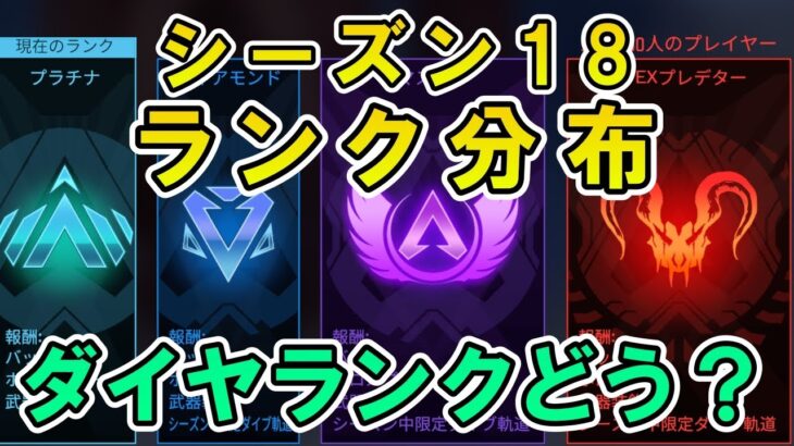 【APEX】シーズン18ランク分布！ダイヤランクどう？【エーペックス】