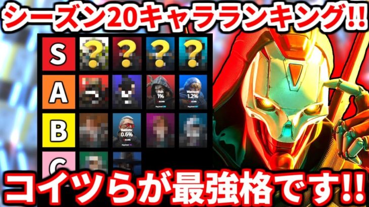 【APEX解説】シーズン20全キャラ最強ランキング！まさかのアイツが最下位ｗｗｗ【MSI】