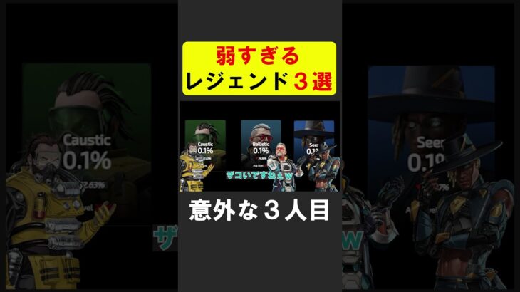 誰も使っていないキャラ３選【APEX】 #apex  #apexlegends  #shorts