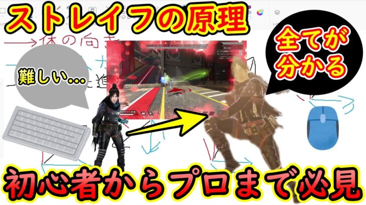 「ストレイフの原理」を日本一詳しく解説した動画【Apexキャラコン】キーマウ限定