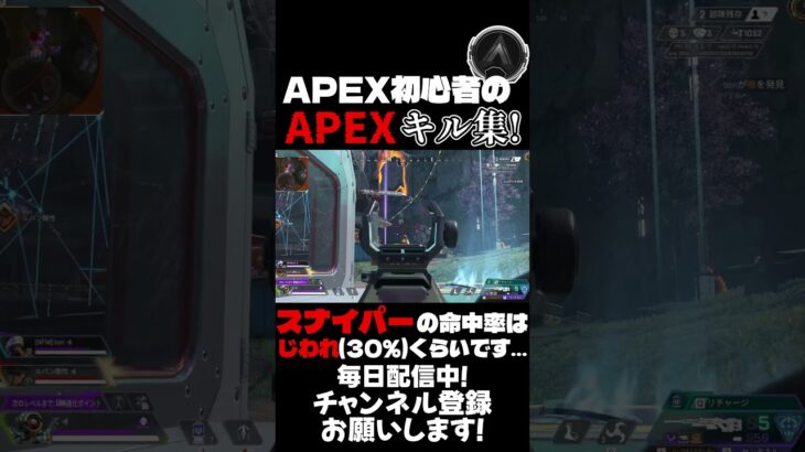 【APEX】APEX初心者のキル集！スナイパーの命中率はじわれ以下です、絶対零度以下ともいう #apex #キル集 #shorts #疾風迅雷