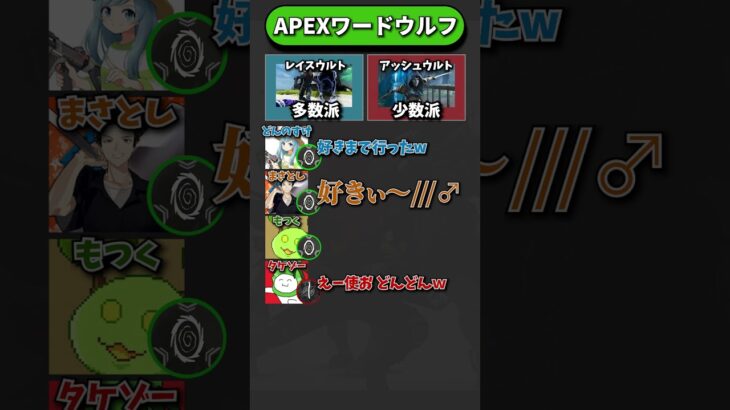 【神回】APEXワードウルフ「レイスポータルvsアッシュポータル リアクション大会 編」【APEX エーペックスレジェンズ】 #shorts