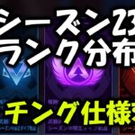 【APEX】マッチング仕様変更！シーズン23ランク分布【エーペックス】