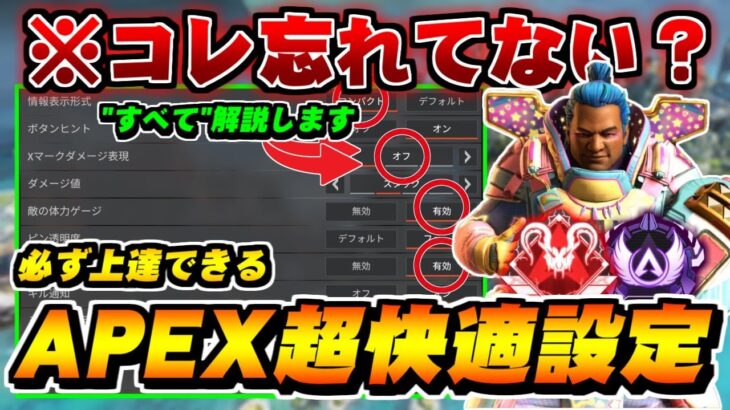 【2025年 決定版】あなたも意外と忘れてる？アプデで追加されたAPEXの”超快適設定”を解説【CS/PC対応】【ApexLegends】