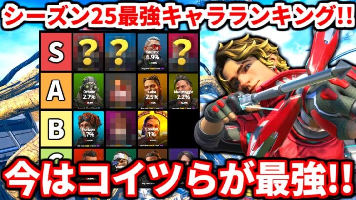 シーズン25最強キャラランキング！今シーズンはコイツらが最強！新キャラスパローの評価も！全キャラの最新評価話す【APEX LEGENDS立ち回り解説】
