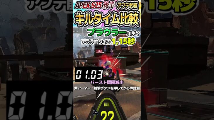 APEX S25後半 アプデ後 強化武器キルタイム比較【ApexLegends 】