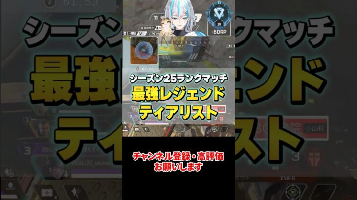 【APEX】どうしてこうなった！？最強キャラ”ティアリスト”公開!! #shorts  #エーペックス #APEX #apexlegends #エーペックスレジェンズ