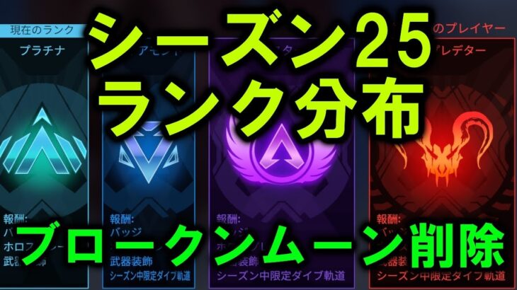 【APEX】シーズン25ランク分布 ブロークンムーン削除【エーペックス】