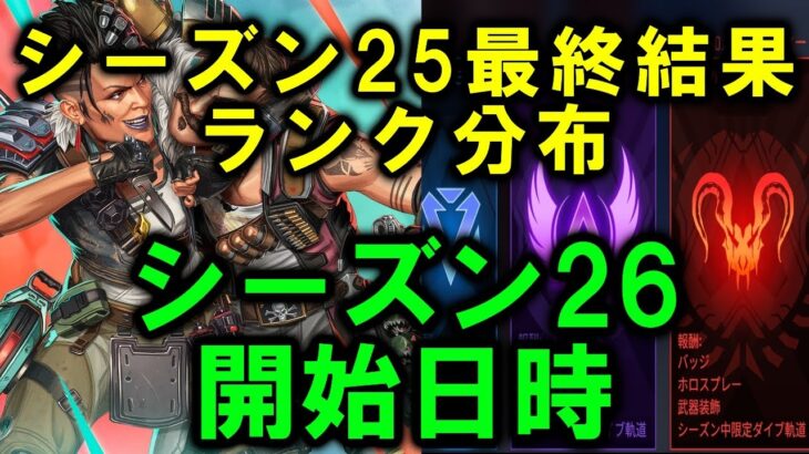 【APEX】シーズン26開始日時＆シーズン25最終ランク分布【エーペックス】